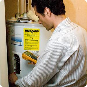 plumber in San Rafael checsk the inlet water temperature on a water heater